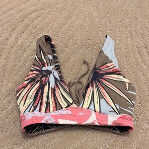 Maaji Pink and Brown Floral Bikini Top